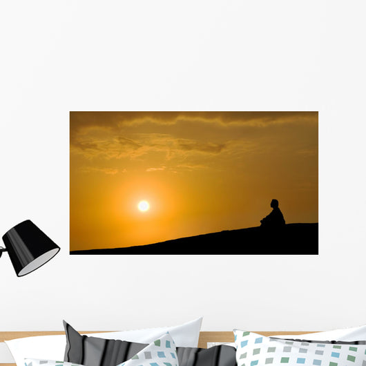 Meditation under Sunset Wall Decal