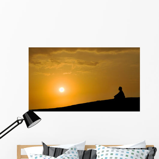 Meditation under Sunset Wall Decal