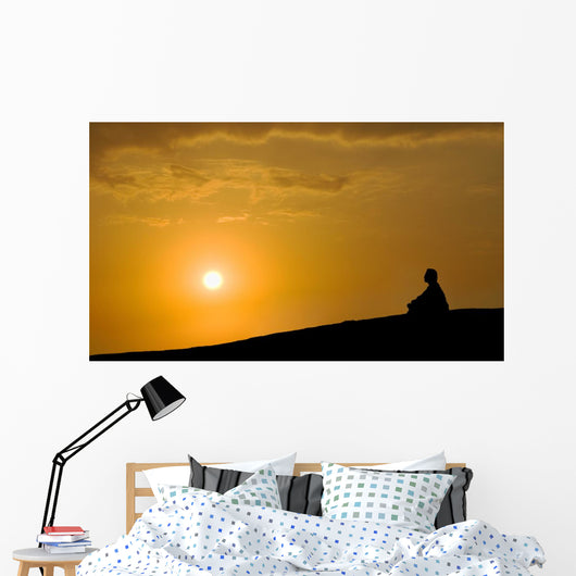 Meditation under Sunset Wall Decal