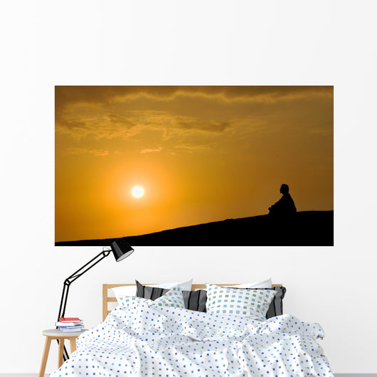 Meditation under Sunset Wall Decal