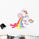 Cute Rainbow Barfing Unicorn Wall Decal