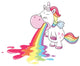 Cute Rainbow Barfing Unicorn Wall Decal