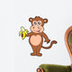 Cute Monkey with Banana Wall Decal
