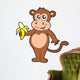 Cute Monkey with Banana Wall Decal
