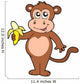 Cute Monkey with Banana Wall Decal