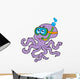 Octopus Snorkel Diver Wall Decal