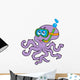 Octopus Snorkel Diver Wall Decal