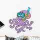 Octopus Snorkel Diver Wall Decal