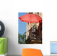 Balcony with Red Umbrella Wall Decal