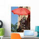 Balcony with Red Umbrella Wall Decal
