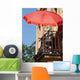 Balcony with Red Umbrella Wall Decal