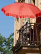Balcony with Red Umbrella Wall Decal