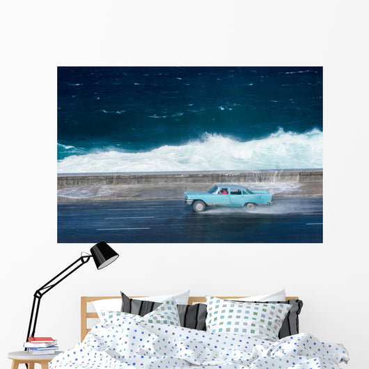 Old Car Malecon Havana Wall Decal