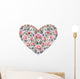 Heart Shaped Rose Floral Wall Decal