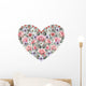 Heart Shaped Rose Floral Wall Decal