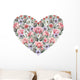 Heart Shaped Rose Floral Wall Decal