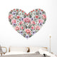 Heart Shaped Rose Floral Wall Decal