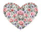 Heart Shaped Rose Floral Wall Decal