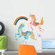 Watercolor Rainbow Flying Unicorns Wall Decal Sticker Set