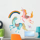 Watercolor Rainbow Flying Unicorns Wall Decal Sticker Set