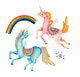 Watercolor Rainbow Flying Unicorns Wall Decal Sticker Set