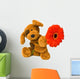 Toy Dog and Flower Wall Decal