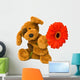 Toy Dog and Flower Wall Decal