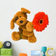 Toy Dog and Flower Wall Decal