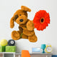 Toy Dog and Flower Wall Decal