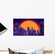 Retro Futuristic Skyscraper City Wall Decal Design 3