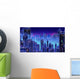 Retro Futuristic Skyscraper City Wall Decal Design 2