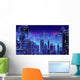 Retro Futuristic Skyscraper City Wall Decal Design 2