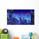 Retro Futuristic Skyscraper City Wall Decal Design 2