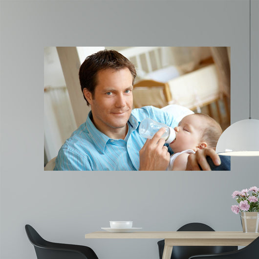 Man Feeding Baby Wall Decal