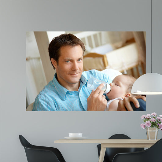 Man Feeding Baby Wall Decal