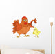 Hen and Chicken Illustration Wall Decal