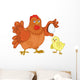 Hen and Chicken Illustration Wall Decal