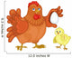 Hen and Chicken Illustration Wall Decal