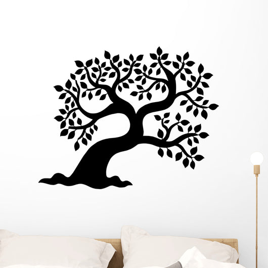 Leafy Tree Silhouette Wall Decal