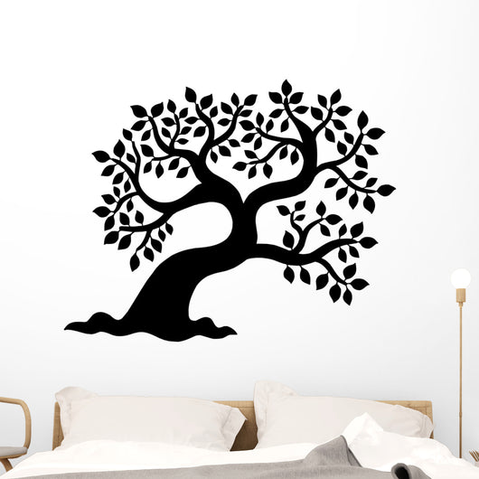 Leafy Tree Silhouette Wall Decal