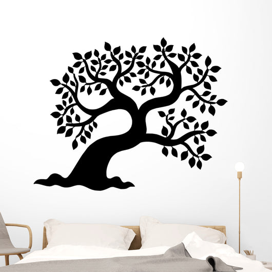 Leafy Tree Silhouette Wall Decal