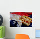 Hotdogs Baseballs American Flag Wall Decal