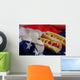 Hotdogs Baseballs American Flag Wall Decal