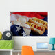 Hotdogs Baseballs American Flag Wall Decal