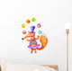 Cartoon Watercolor Funny Fox Wall Decal