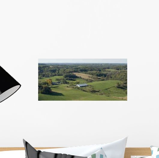 Aerial Photograph Farm near Wall Decal