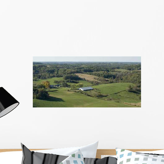 Aerial Photograph Farm near Wall Decal