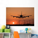 Sunset Jet Landing Wall Decal Design 1