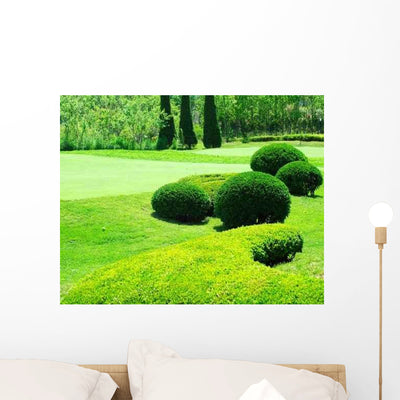 Garden Field for Golf Wall Decal shown on a wall