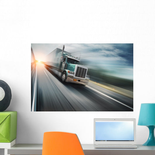 American Truck Speeding Freeway Wall Decal